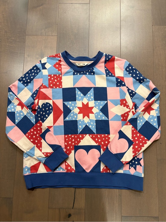 Boden Tops - Boden Women’s Hannah Printed Sweatshirt Multi, Heart Patchwork Size M